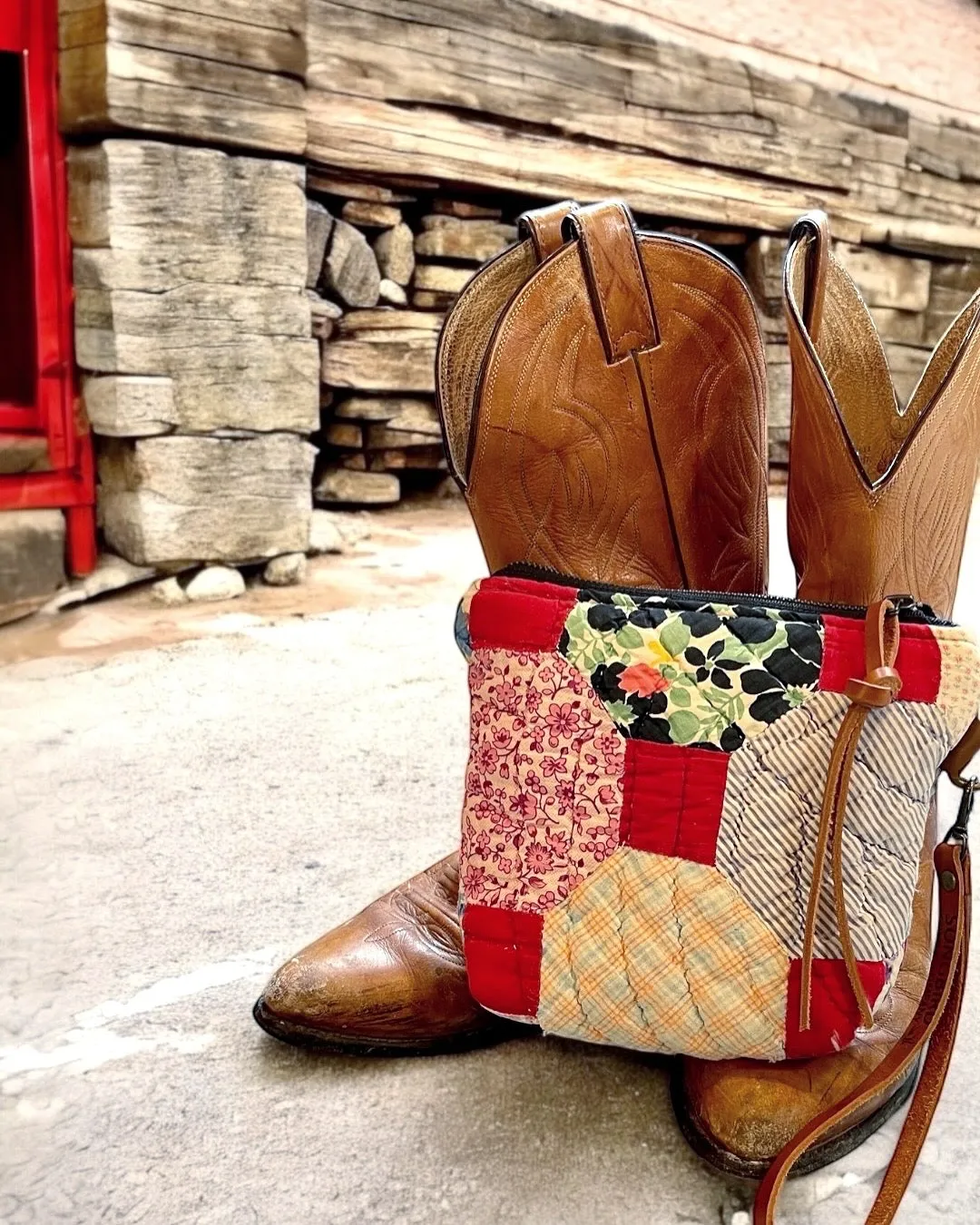 Vintage Quilt Wristlet