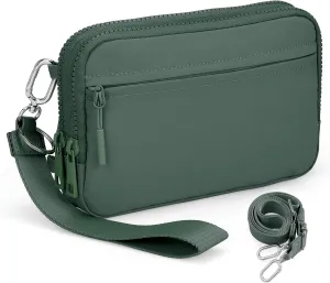VONAL Wristlet Wallets for Women, RFID Wristlet Purse Built in Wallet, Small Nylon Crossbody Bags, Credit Card Holder
