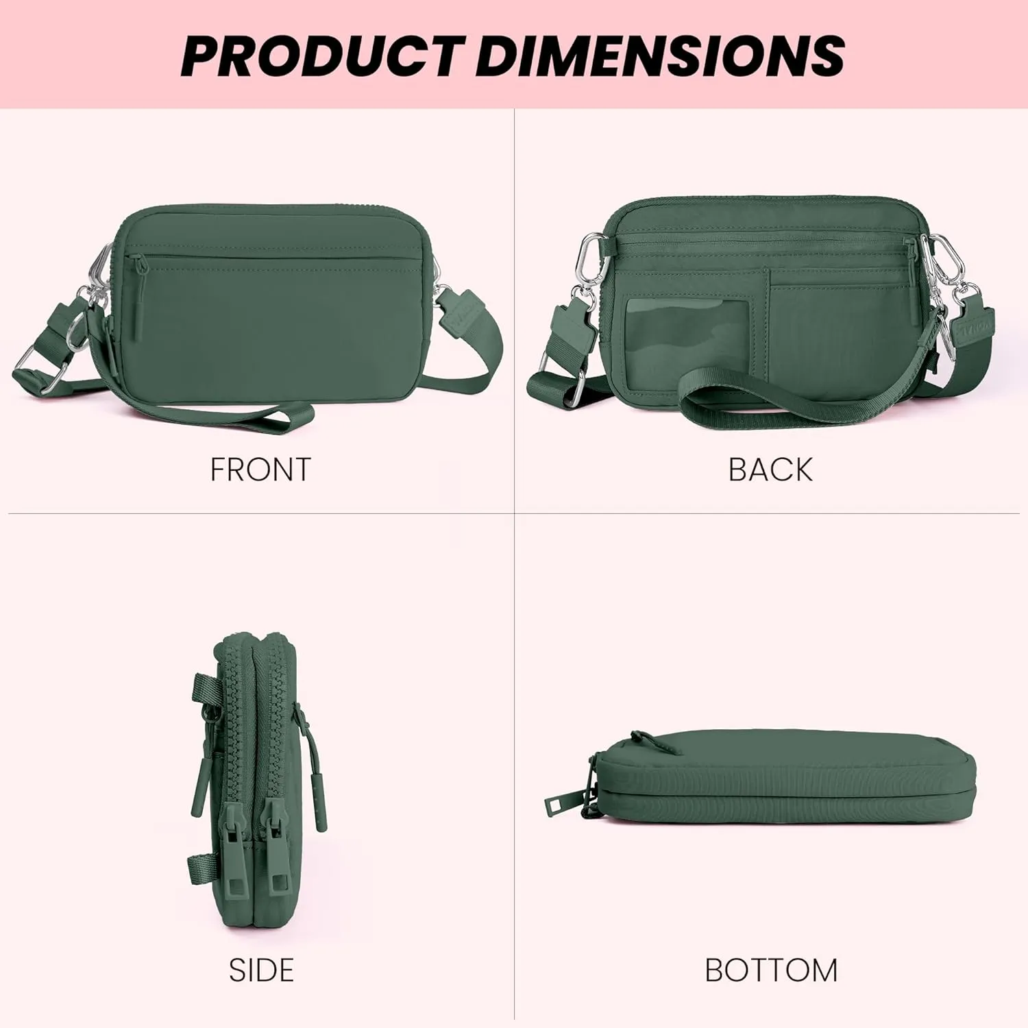 VONAL Wristlet Wallets for Women, RFID Wristlet Purse Built in Wallet, Small Nylon Crossbody Bags, Credit Card Holder