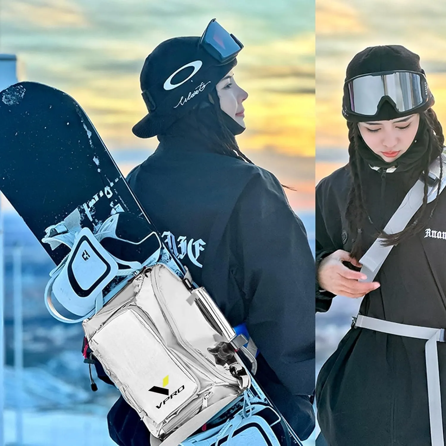 VPRO Snowboard and Skateboard Dual-Use Bag, Available Length in 140cm - 165cm for Snowboard, Full Size Universal Skateboard Bag
