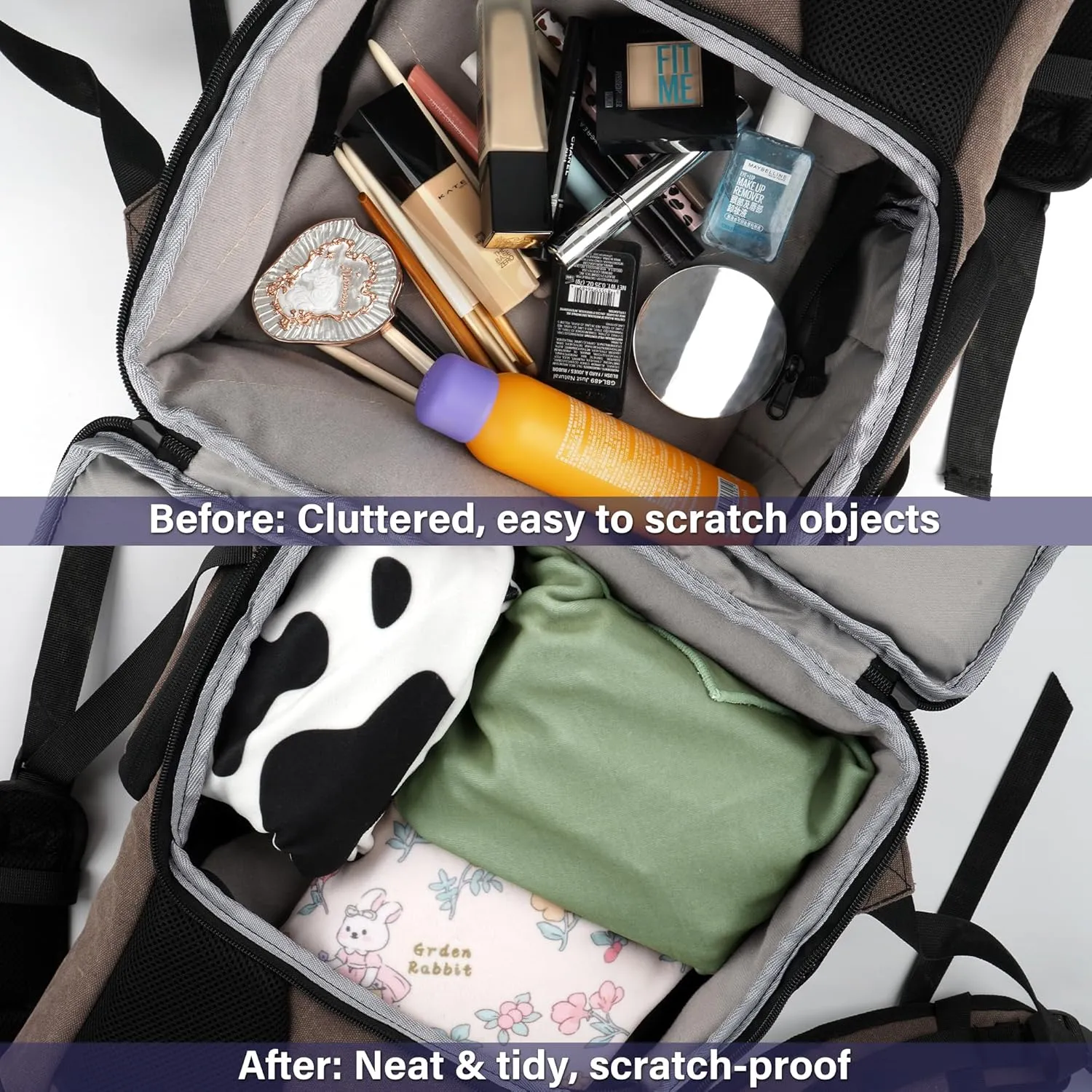 Walking Way Self-Adhesive Magic Cloth Makeup Bag, Portable Protective Cosmetic Pouch, Camera Lens Wrap, Stylish Travel Organizer for Beauty Essentials, Travel, Gifts & Daily Use (Kitty, 21.65 inch)