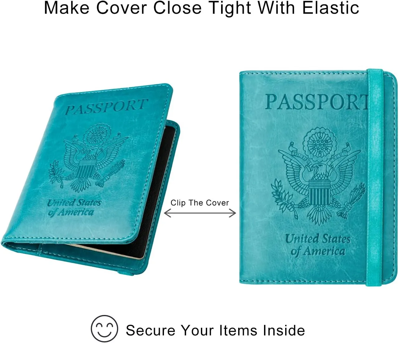 WALNEW Passport Holder for Travel, RFID Passport Cover Wallet for Women Men, PU Leather Passport Book Card Holder Case with Pen, Travelling Essentials for Flying