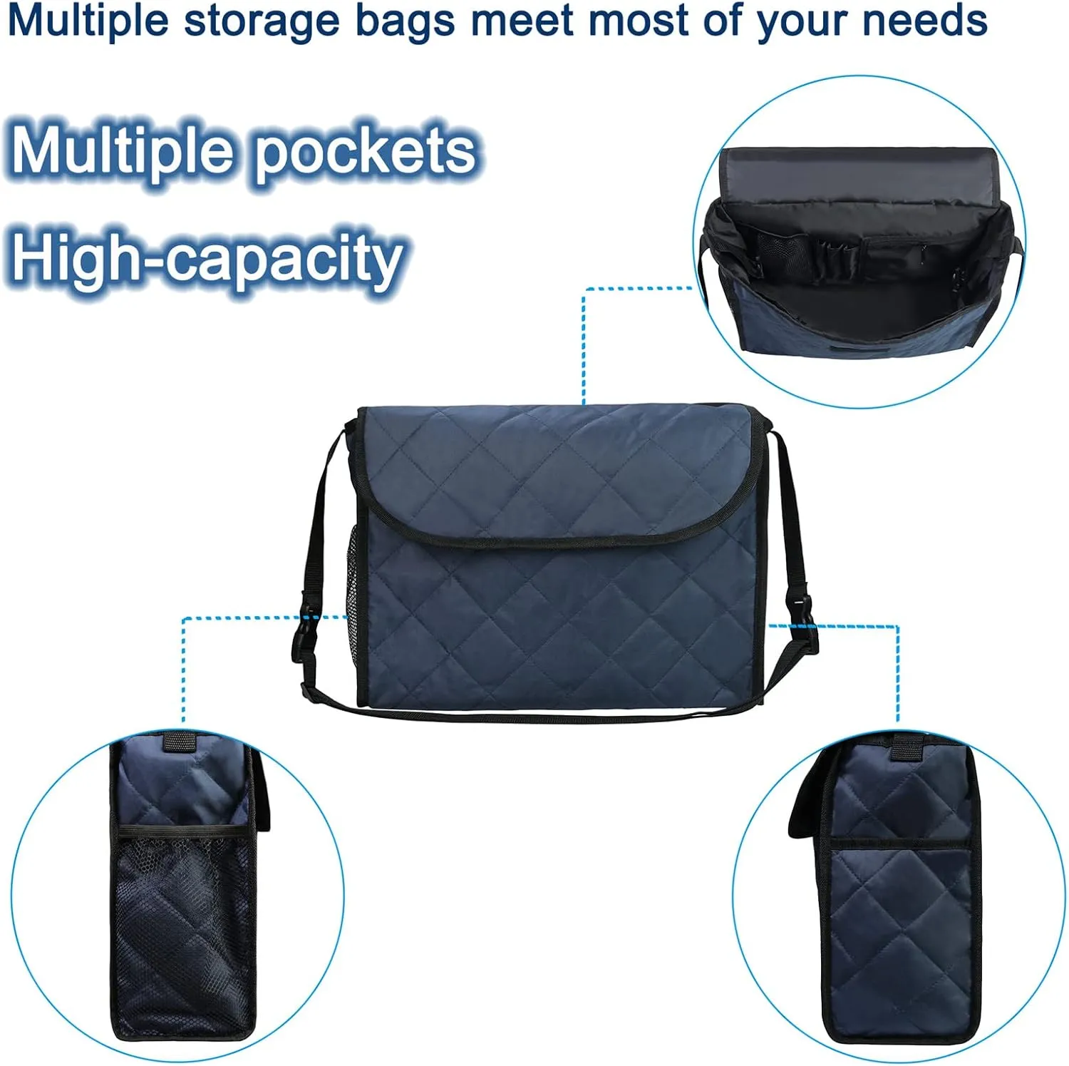 Wheelchair Bag Wheelchair Backpack Bag Wheel Chair Storage Tote Accessory Waterproof Travel Messenger Backpack for Men, Women, Handicap, Elderly and Storage Travel Items (Coffee)