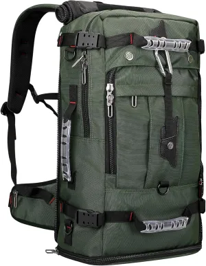 WITZMAN Travel Backpack for Men Convertible Duffle Luggage Bag fit 17 Inch Laptop Carry On Bags for Airplane (B681 Army Green)