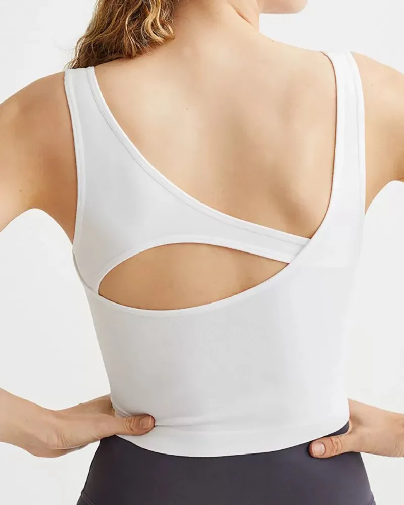 Woman Hollow Out U Neck Quick Drying Sports Vest S-L