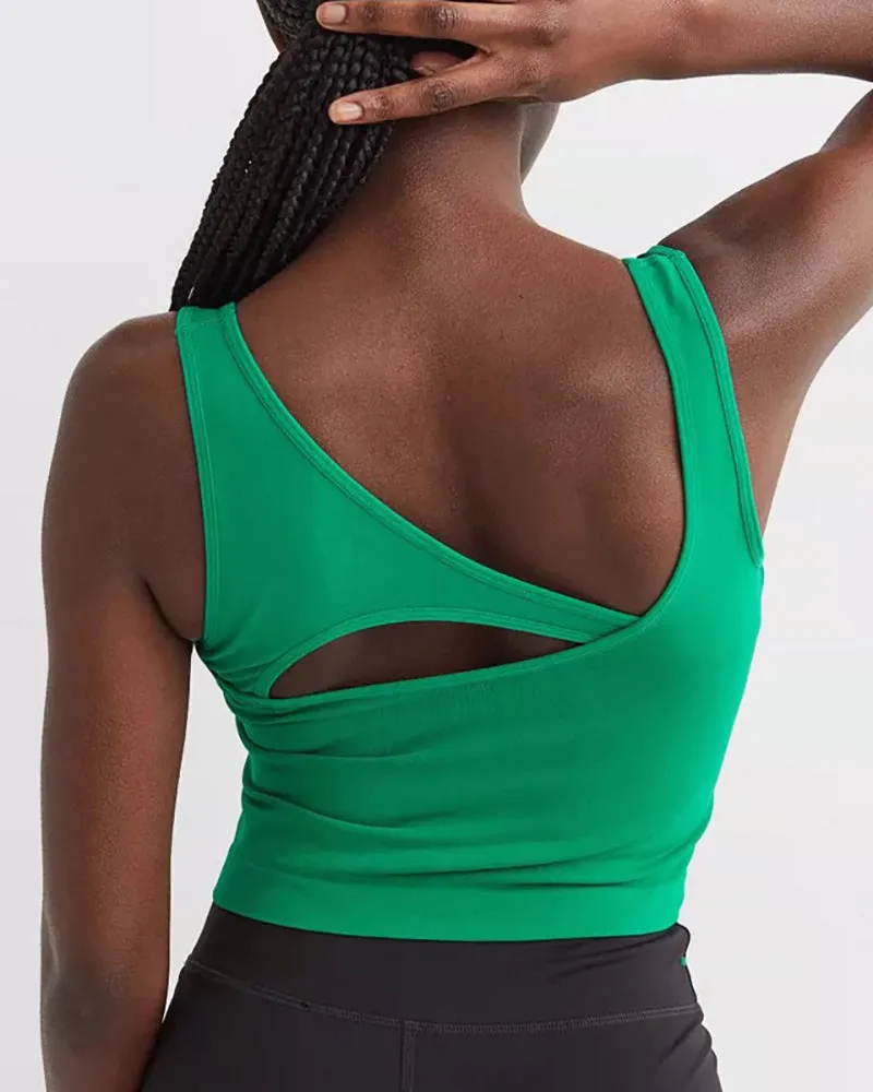 Woman Hollow Out U Neck Quick Drying Sports Vest S-L