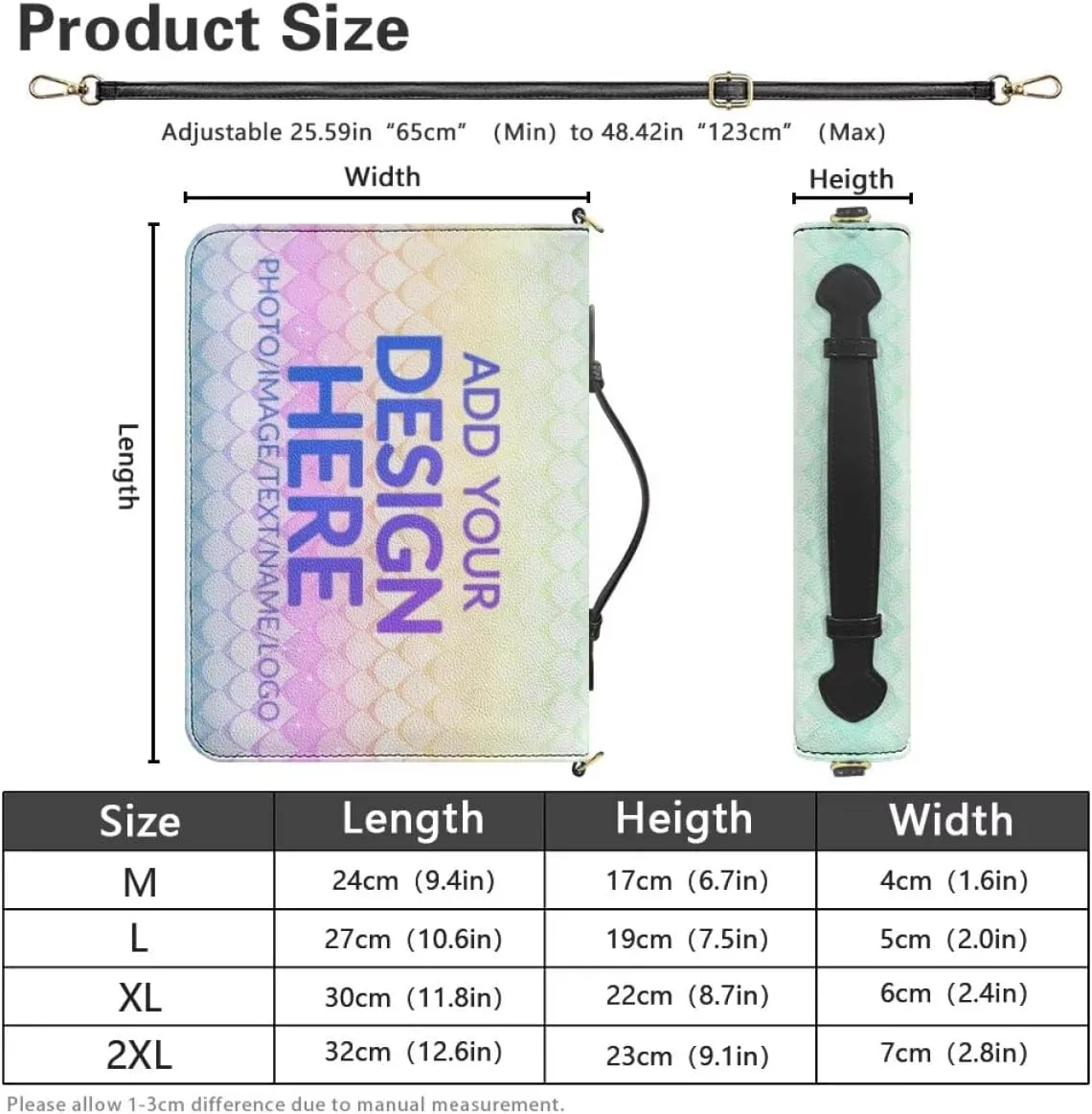 Women Bible Cover with Adjustable Strap Shoulder Strap Bag Bible Carrying Case for Church Services
