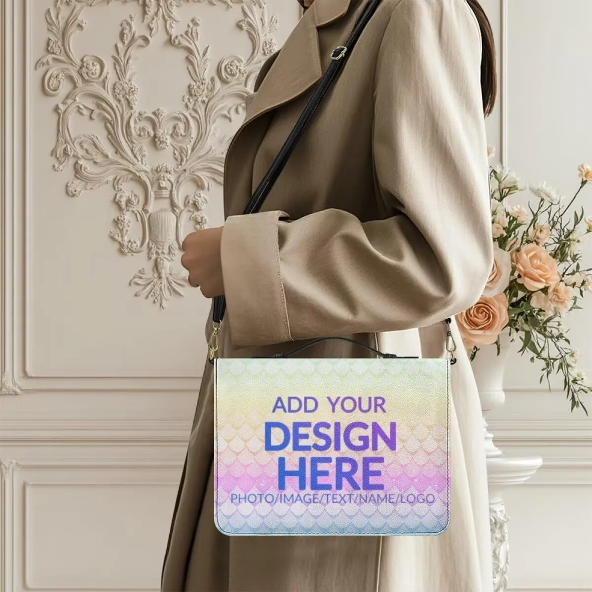 Women Bible Cover with Adjustable Strap Shoulder Strap Bag Bible Carrying Case for Church Services