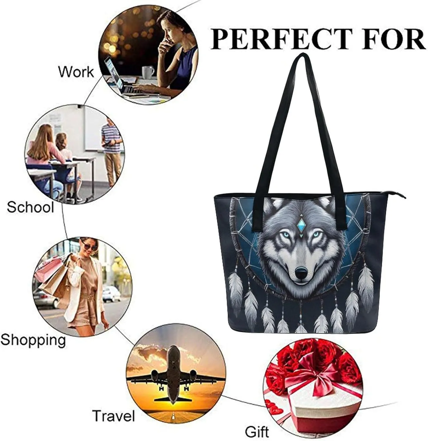 Women Fashion Large Tote Shoulder Handbag Travel Shoulder Bag