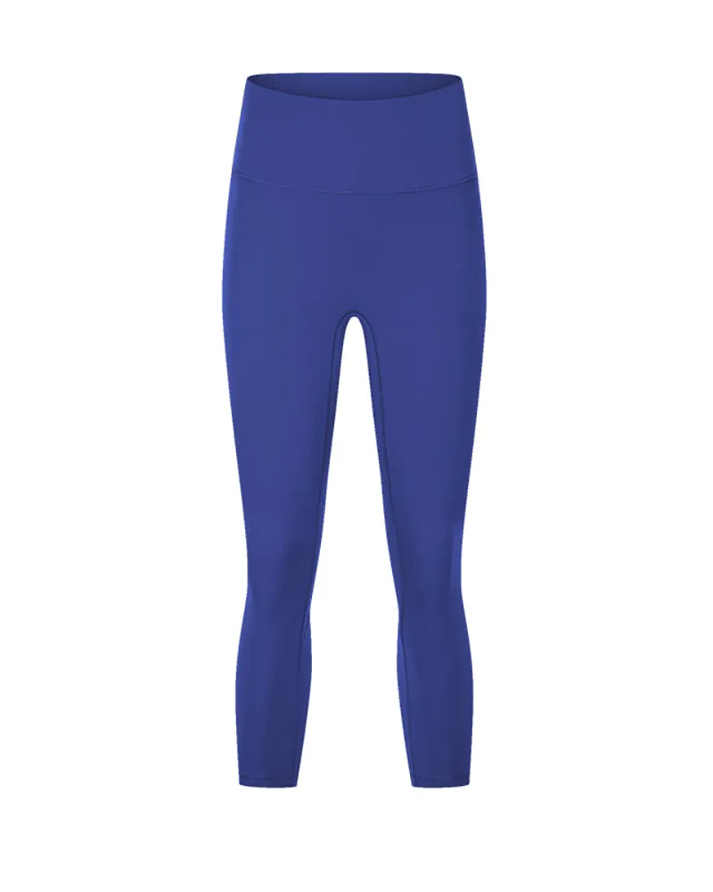 Women High Waist Solid Color 7 Point Leggings 4-12