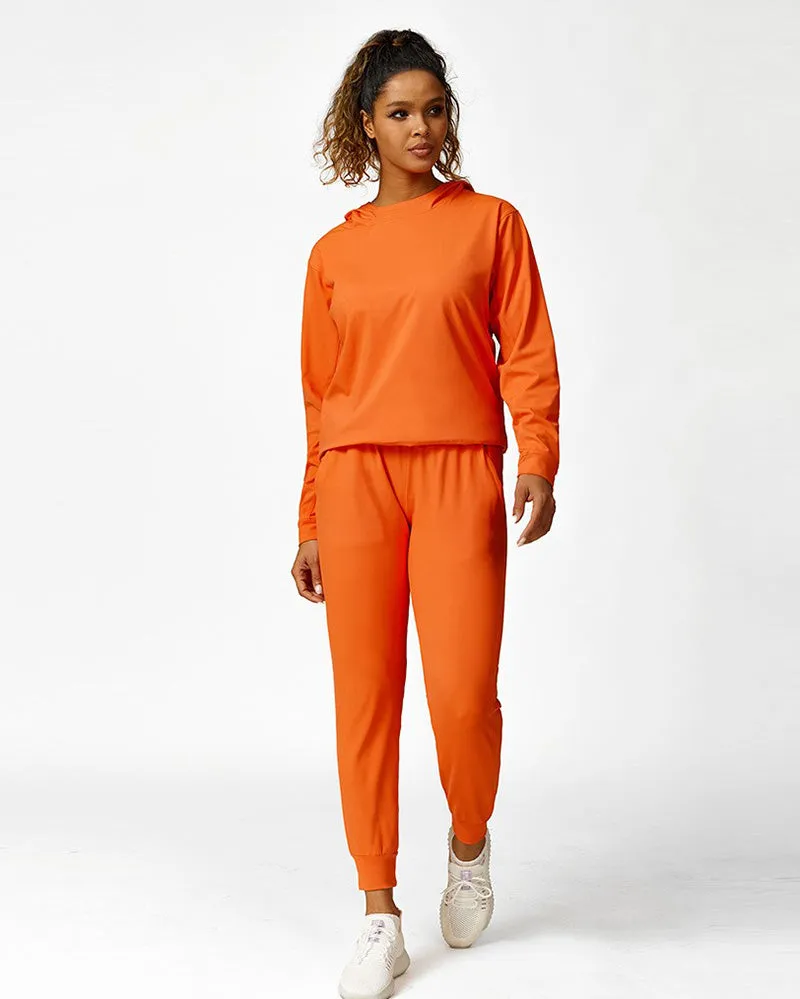 Women Hoodies Pullover Long Sleeve Trousers Two Piece Pants Sets S-2XL