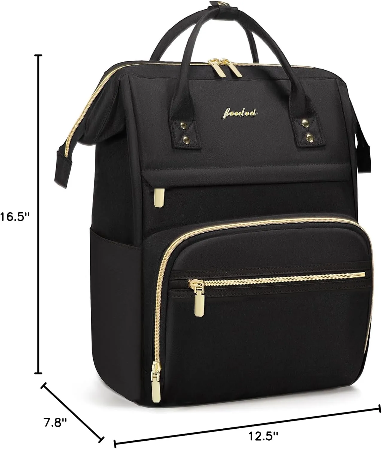 Women Laptop Backpack Teacher Bags: 17.3 Inch Nurse Computer Backpack with USB Port Work Bag Stylish Travel Daypack Bookbag Waterproof for Business Woman Gifts BLACK
