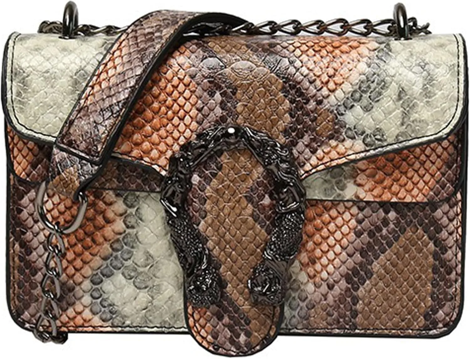 Women Leather Crossbody Purse Bags,Fashion Snake Printed Leather Shoulder Bags,Small Clutch Bags