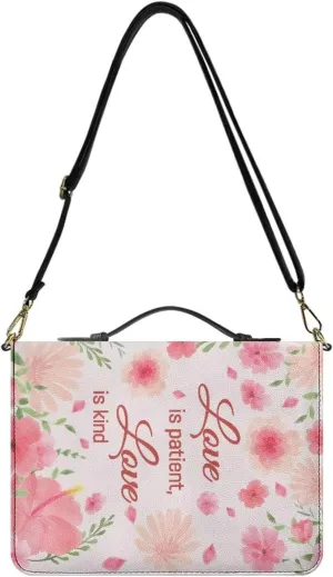 Women Men Bible Cover with Adjustable Strap Shoulder Strap Bag Bible Carrying Case for Church Services