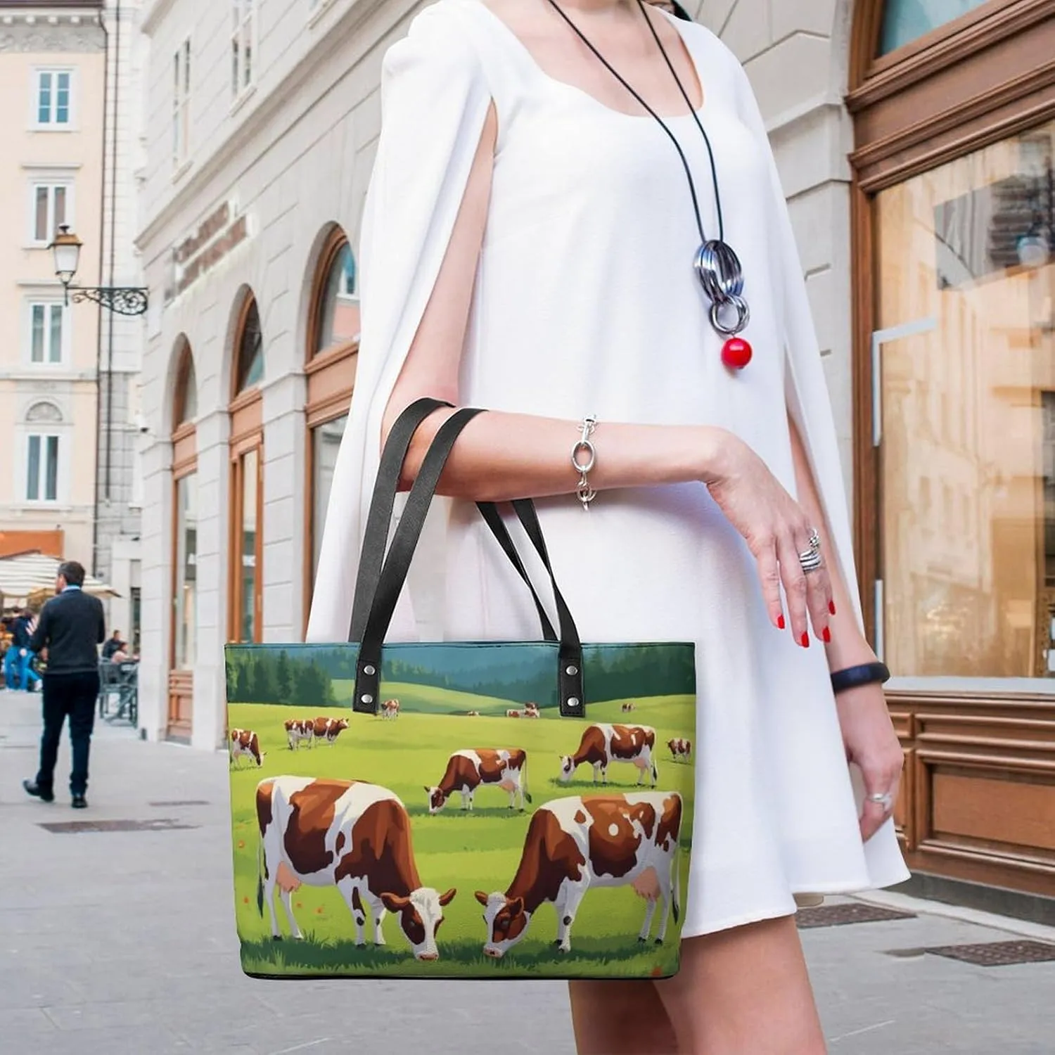 Women Tote Bags Casual Handbags PU Leather Shoulder Travel Bag