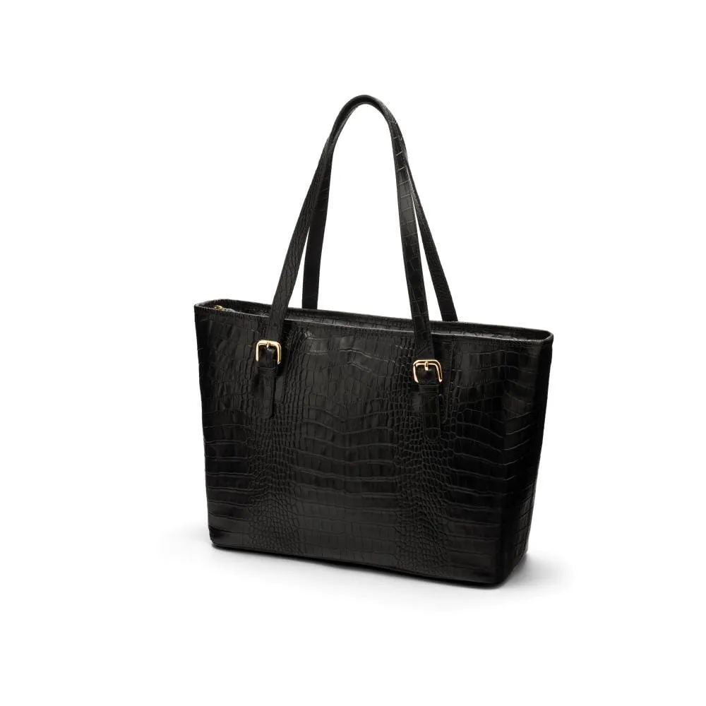 Women's 13" Laptop Workbag - Black Croc-Effect
