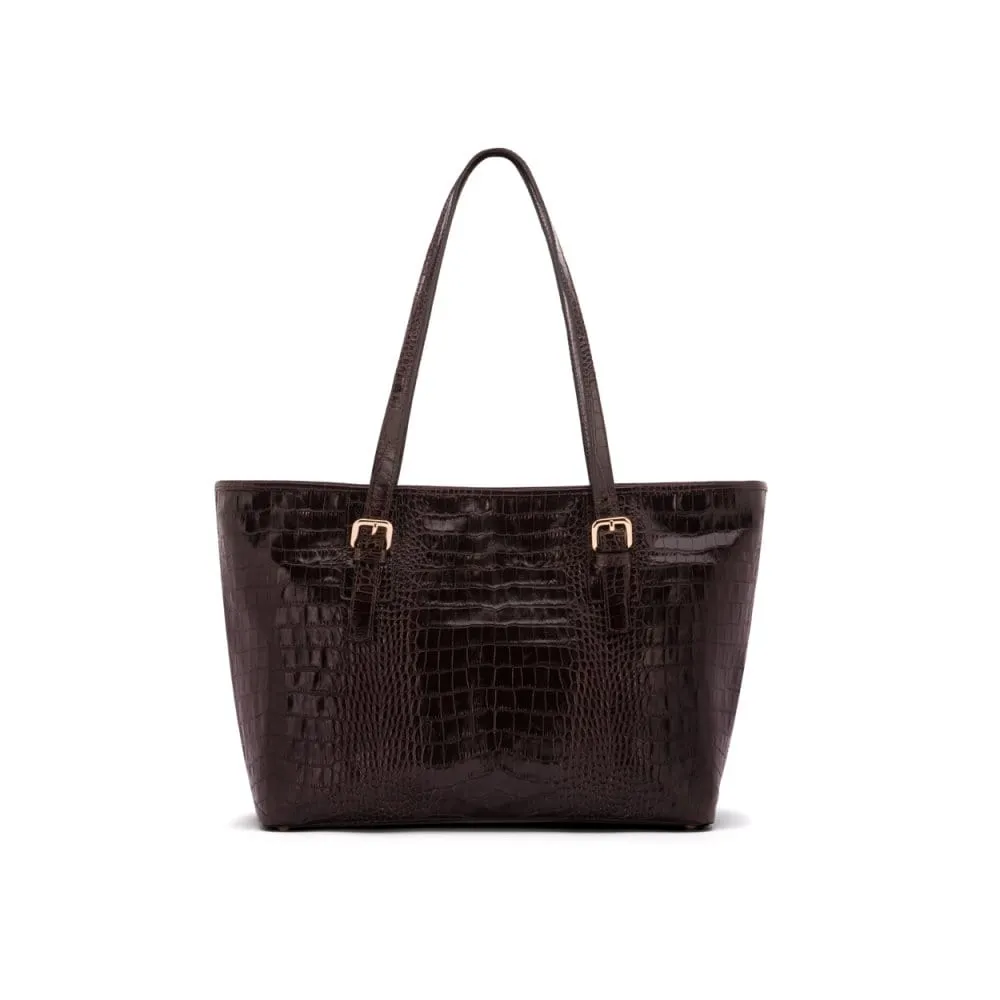 Women's 13" Laptop Workbag - Brown Croc-Effect