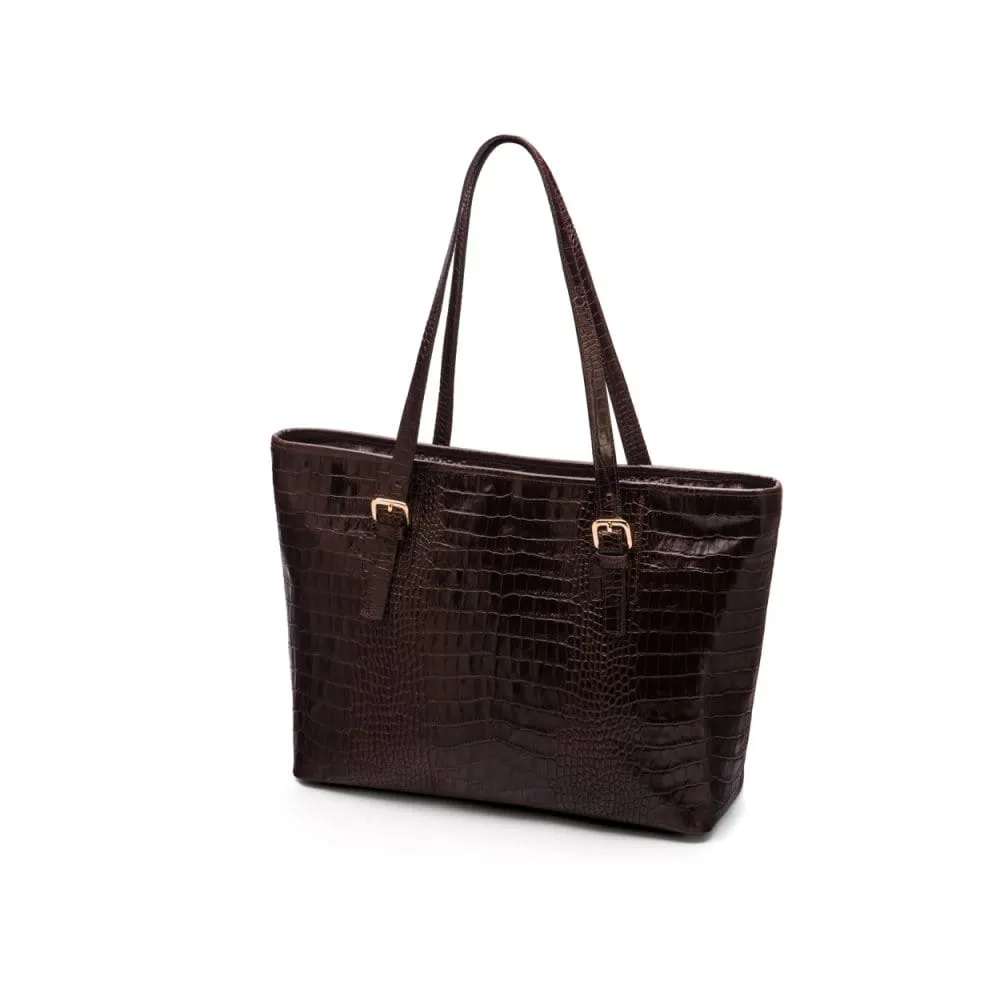 Women's 13" Laptop Workbag - Brown Croc-Effect