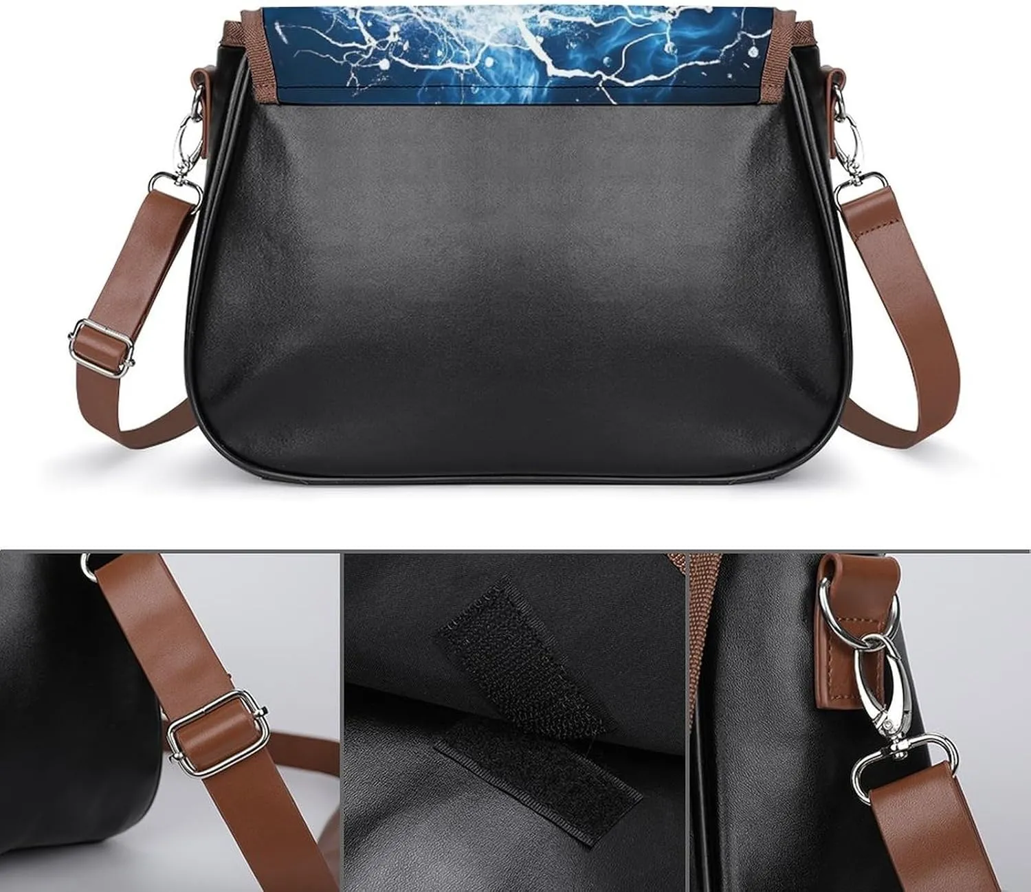 Womens Casual Crossbody Bag, Small PU Leather Shoulder Bag Travel Messenger Bags