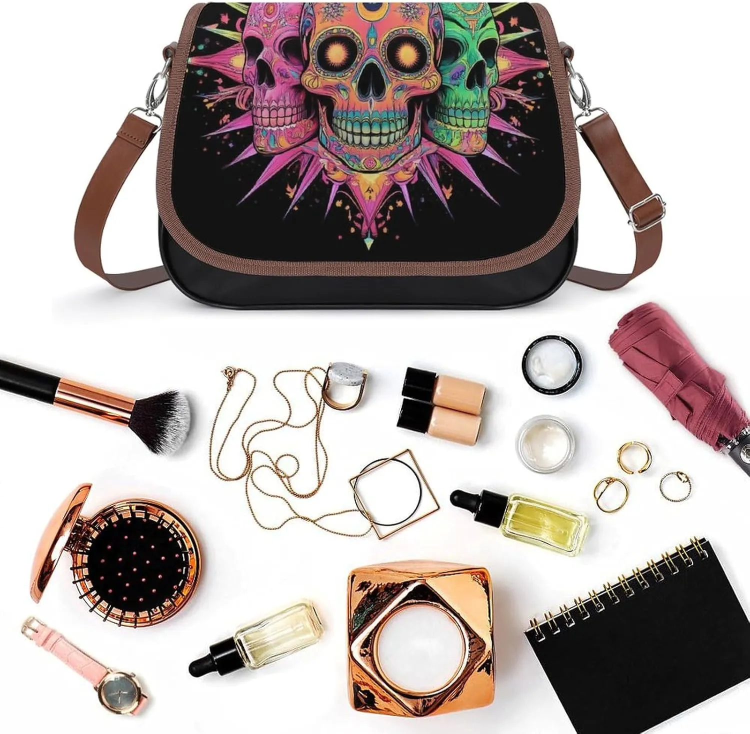 Womens Crossbody Purse Lightweight PU Leather Shoulder Bag Waterproof Messenger Bags