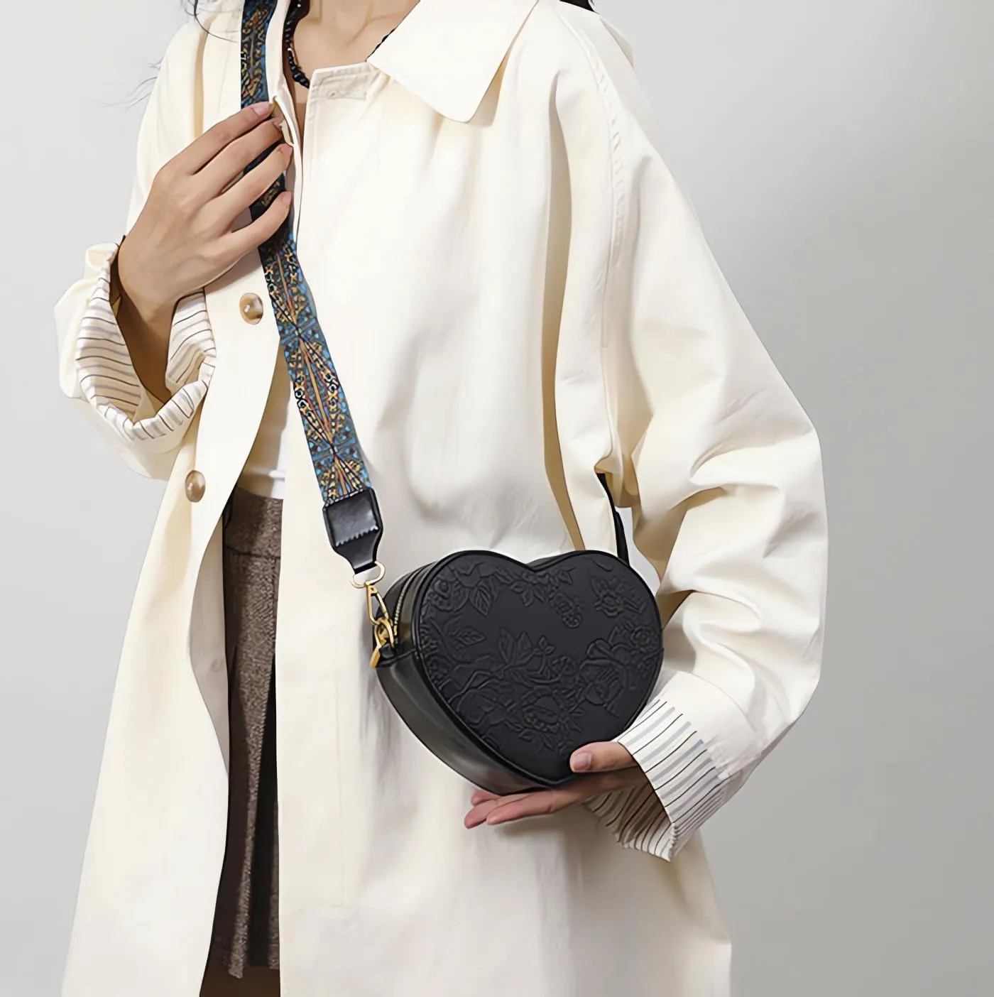 Women's Retro Flower Printing Handbags and Crossbody Bags,Female Purses Quilted Versatile Round Bags Satchel Bags