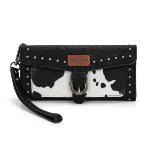 Wrangler Cow Print Wallet/Wristlet- Black