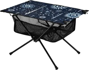 xigua Blue Eyes Folding Camping Table,Portable Camp Table with Carry Bag Beach Table Folding Table for Picnic, Camp,Party,Travel174