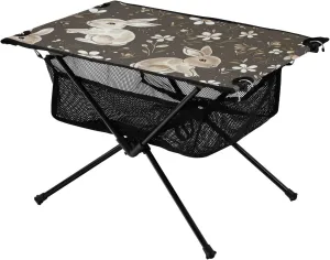 xigua Easter Cute Rabbit Folding Camping Table,Portable Camp Table with Carry Bag Beach Table Folding Table for Picnic, Camp,Party,Travel207