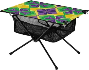 xigua Happy Mardi Gras Folding Camping Table,Portable Camp Table with Carry Bag Beach Table Folding Table for Picnic, Camp,Party,Travel248