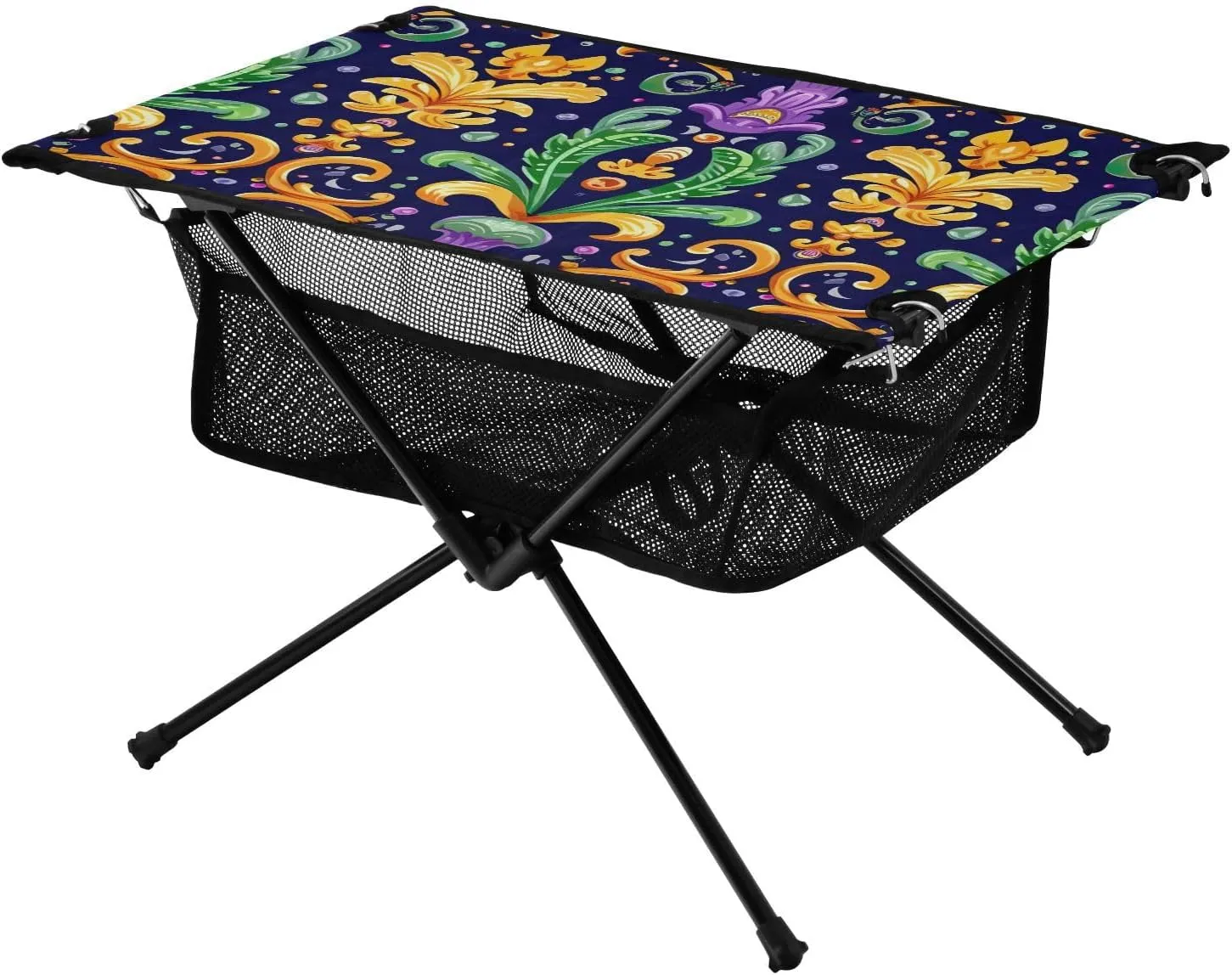 xigua Happy Mardi Gras Folding Camping Table,Portable Camp Table with Carry Bag Beach Table Folding Table for Picnic, Camp,Party,Travel266