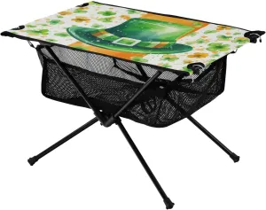 xigua Happy St. Patrick's Day Folding Camping Table,Portable Camp Table with Carry Bag Beach Table Folding Table for Picnic, Camp,Party,Travel47