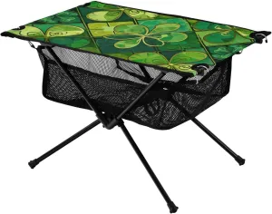 xigua St. Patrick's Lucky Grass Folding Camping Table,Portable Camp Table with Carry Bag Beach Table Folding Table for Picnic, Camp,Party,Travel59
