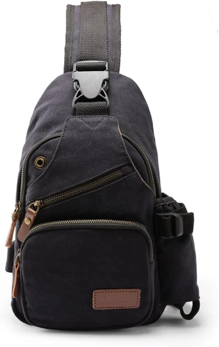 XINCADA Sling Bag for Men Canvas Man Purse Crossbody Small Messenger Bag Sling Backpack Shoulder Bags Travel Chest Pack Bags