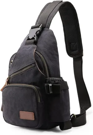 XINCADA Sling Bag for Men Canvas Man Purse Crossbody Small Messenger Bag Sling Backpack Shoulder Bags Travel Chest Pack Bags