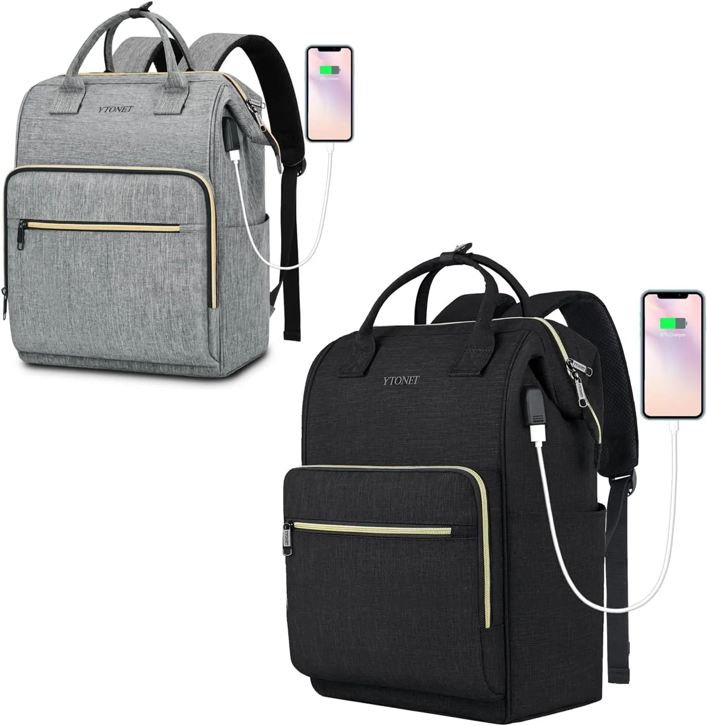 Ytonet 17 inch Laptop Backpack Women, Large Travel Carry on Bag for College with USB Charging Port, RFID Flight Anti-Theft Backpack Purse Water Resistant Lightweigt Bags for Office/Teacher/Work