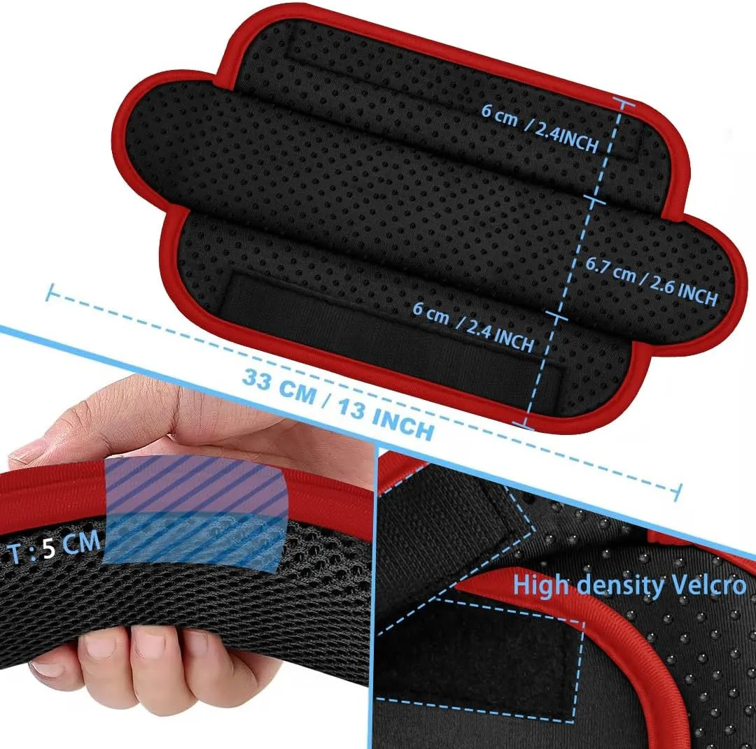 ZINZ 2-Pack Universal Shoulder Pad with Ultra thick Cushion for Bag Luggage Bag Crossbody, Plus Long & Anti-Slip & Breathable,Black-Wine edge-2Pack