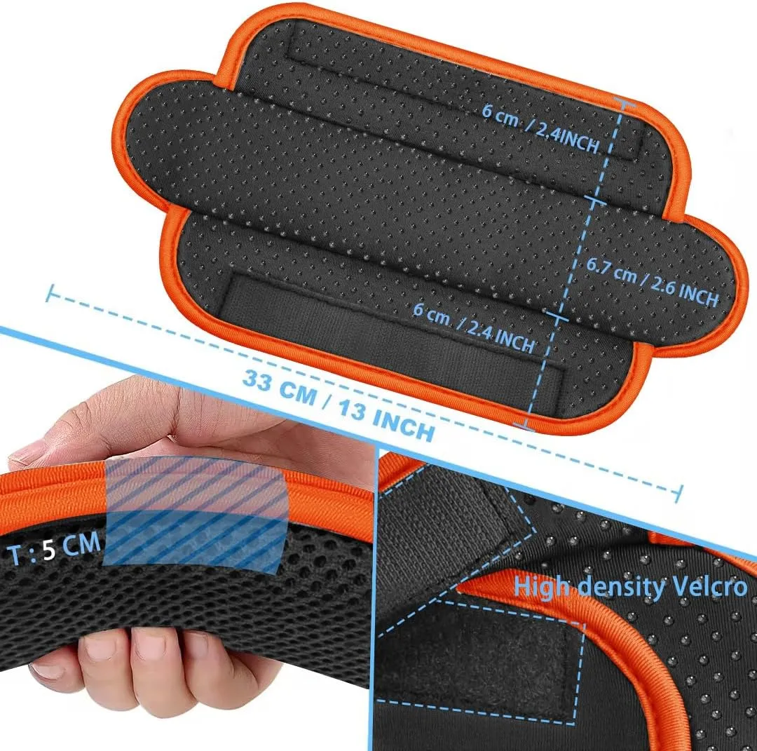 ZINZ 2-Pack Universal Shoulder Pad with Ultra thick Cushion for Bag Luggage Bag Crossbody, Plus Long & Anti-Slip & Breathable,Gray&Orange-2Pack