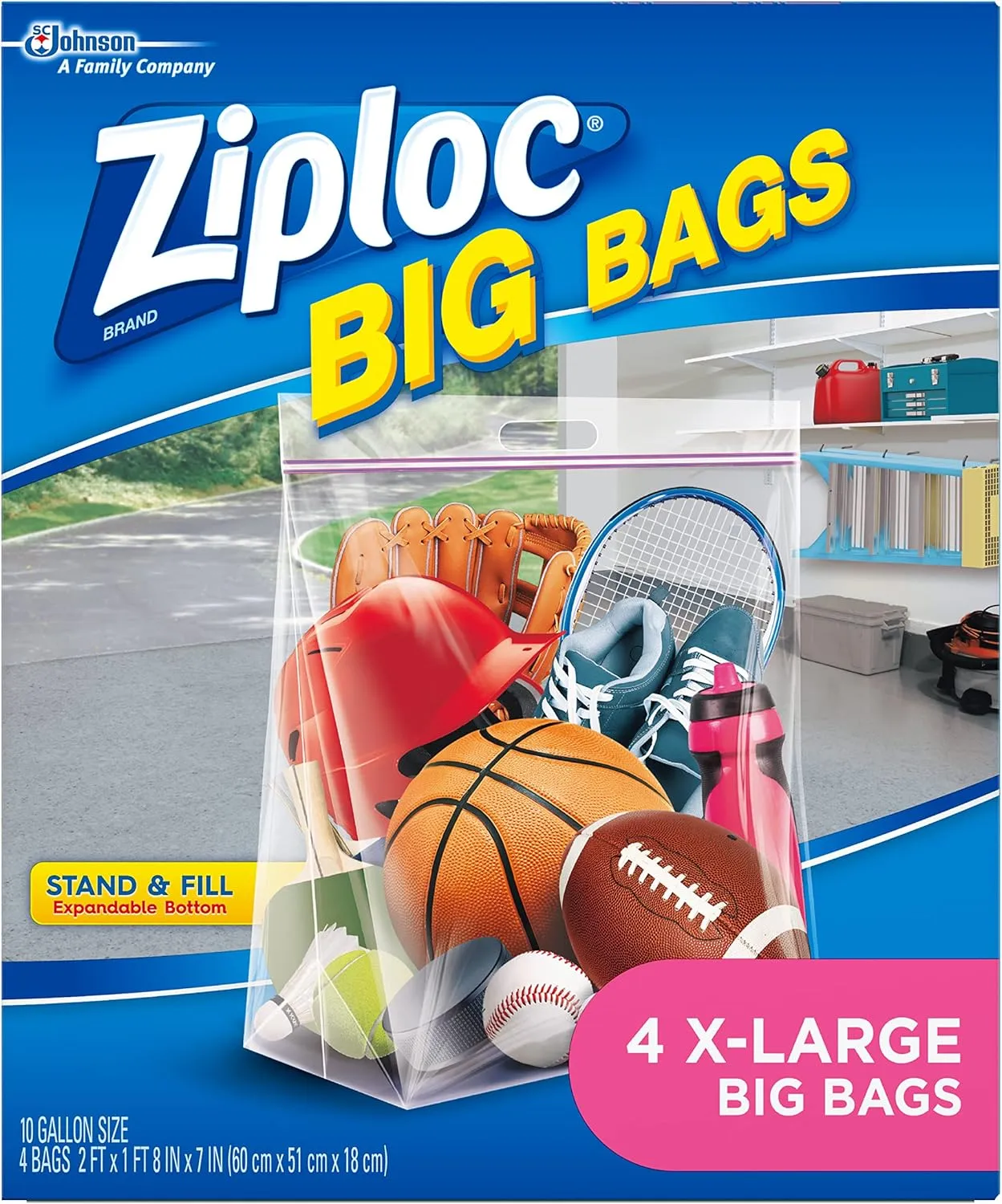 Ziploc Big Bags Clothes and Blanket Storage Bags for Closet Organization, Protects from Moisture, XL, 4 Count